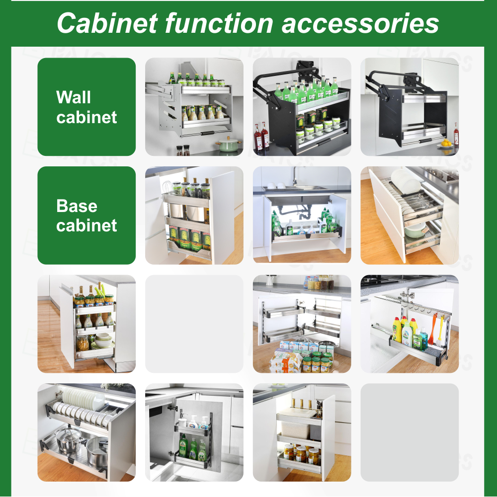 Functional accessory for kitchen cabinet